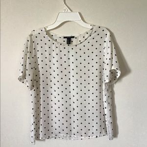 White and Black Polka Dot Blouse
